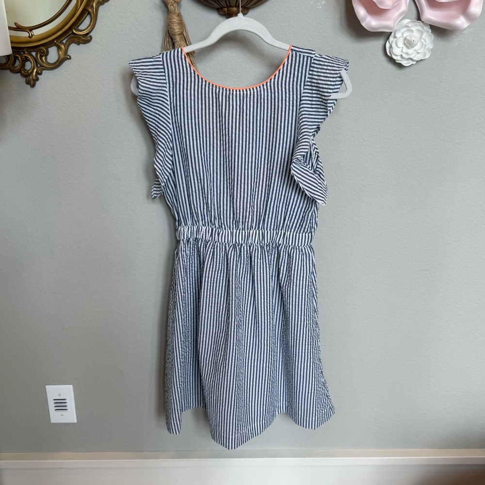 THML seersucker Blue and White Dress